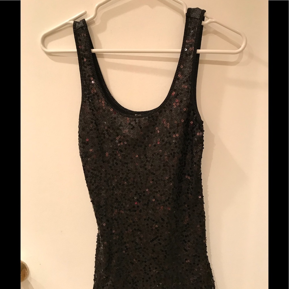 Express Sequin black tank top